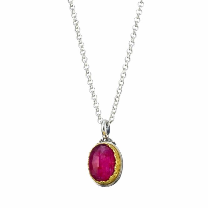 Iris pendant in Sterling Silver with Gold Plated Parts - Image 3