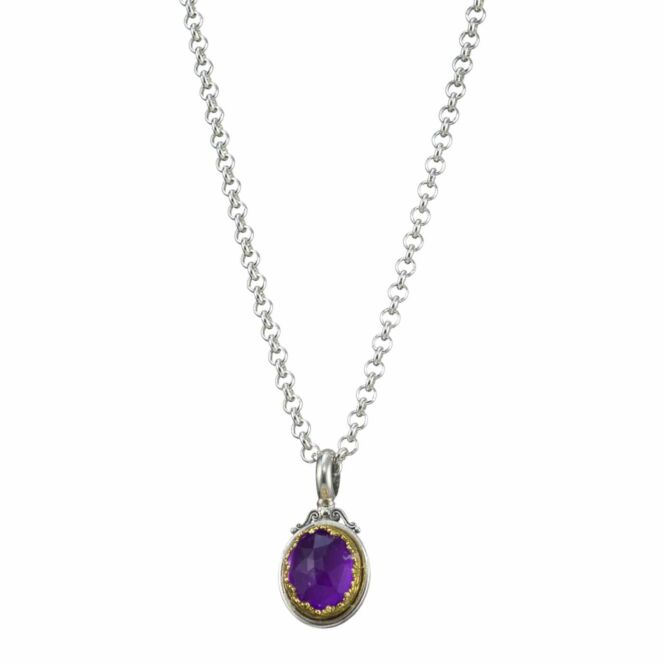 Iris pendant in Sterling Silver with Gold Plated Parts - Image 2