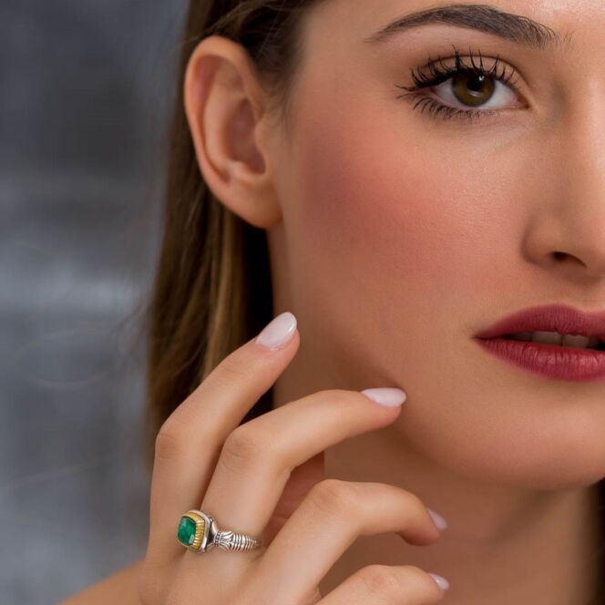 Ariadne ring in Sterling Silver with Gold Plated Parts - Image 3