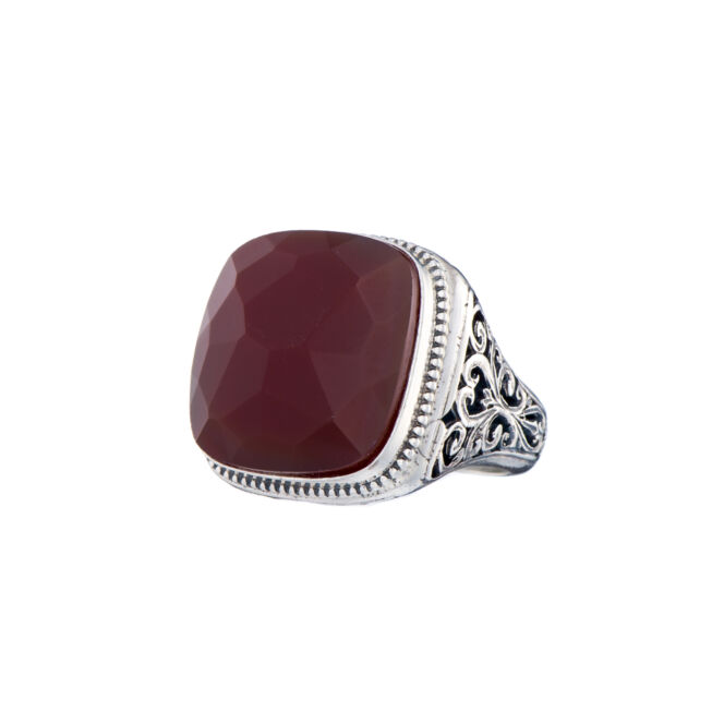 Big square Ring in Sterling Silver with black onyx stone - Image 3