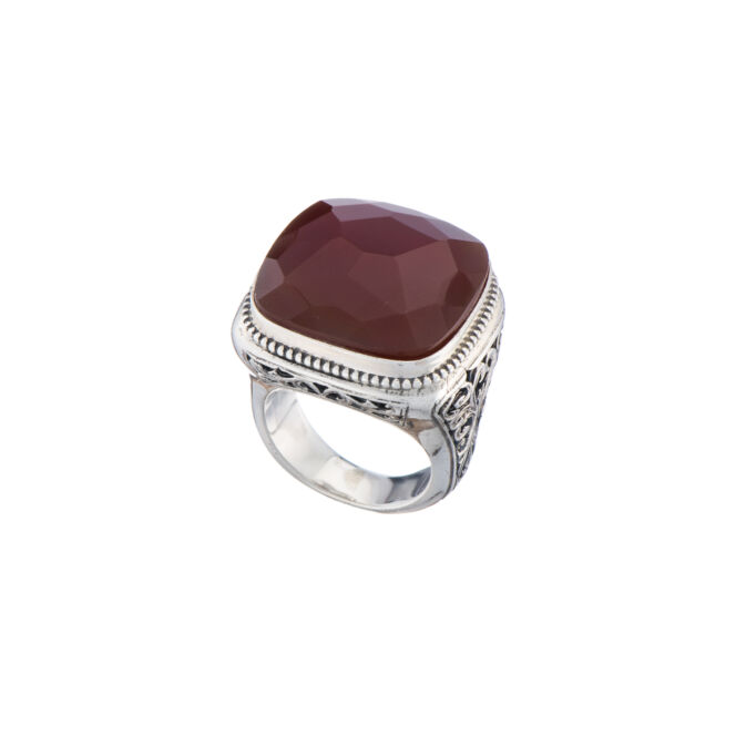 Big square Ring in Sterling Silver with black onyx stone - Image 7