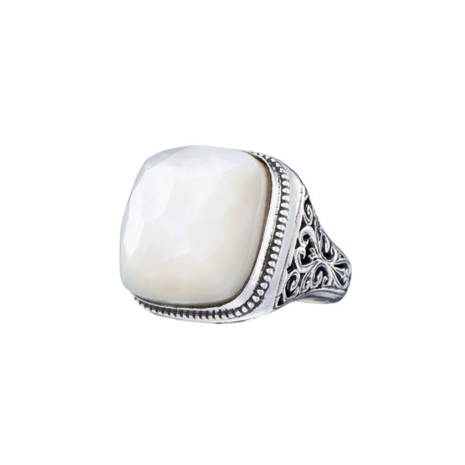 Big square Ring in Sterling Silver with black onyx stone - Image 4