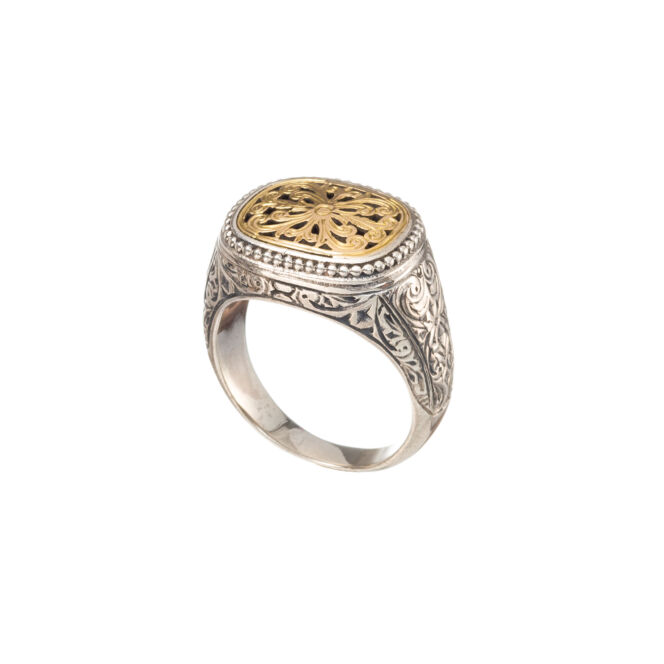Garden Shadows men ring in 18K Gold and Sterling Silver - Image 2