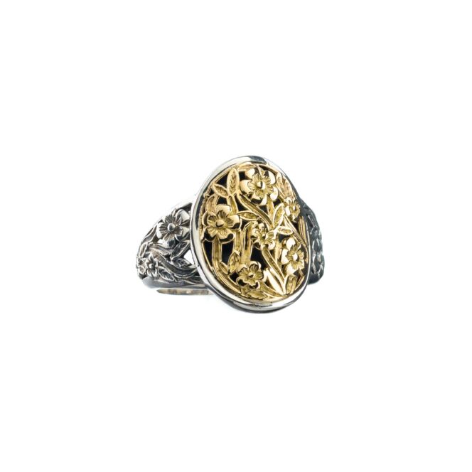 Ring in 18K solid Yellow Gold and sterling silver.Harmony ring in 18K Gold and Sterling Silver