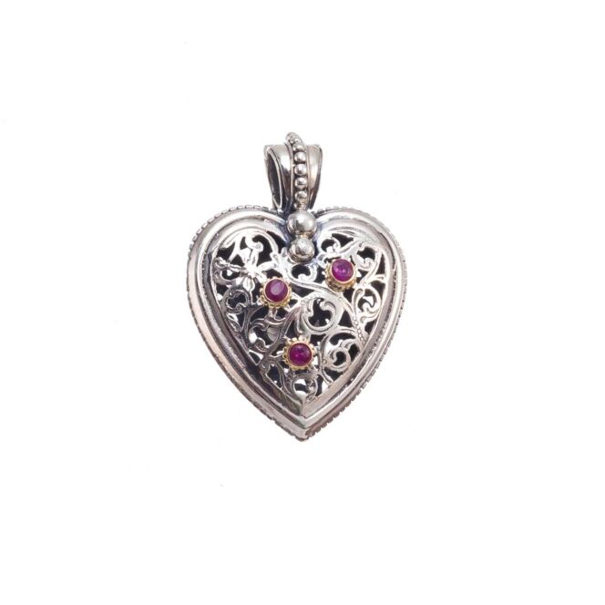 Garden Shadows Cushion Pendant in 18K Gold and Sterling Silver - Image 4