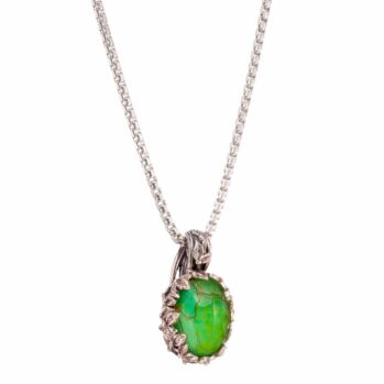 Pendant in sterling silver with doublet stone 12x16mm.Cyclamin pendant in Sterling Silver