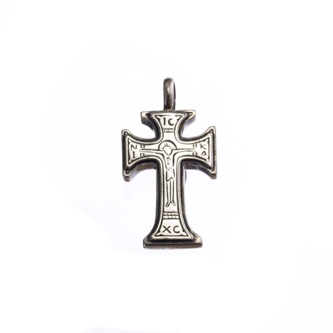 Cross in sterling silver IC XC NI KA.Byzantine Medium Cross in Sterling Silver