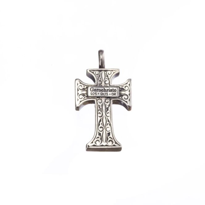 Byzantine Medium Cross in Sterling Silver - Image 2
