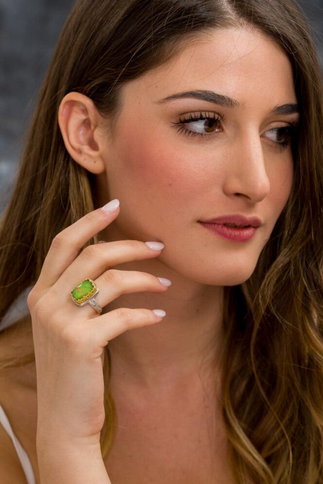 Iris ring in Sterling Silver with Gold Plated Parts - Image 5