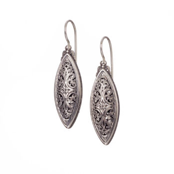 Earrings in sterling silver.Mediterranean Marquise Earrings in Sterling Silver