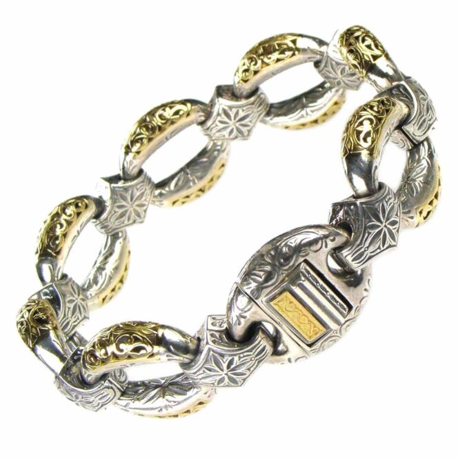 Garden Shadows Link bracelet in 18K Gold and Sterling Silver