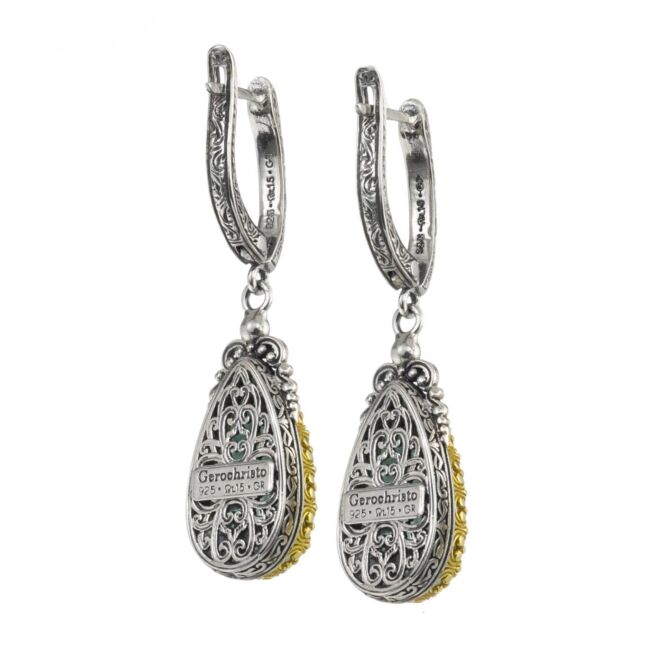 Iris earrings in Sterling Silver with Gold Plated Parts - Image 2