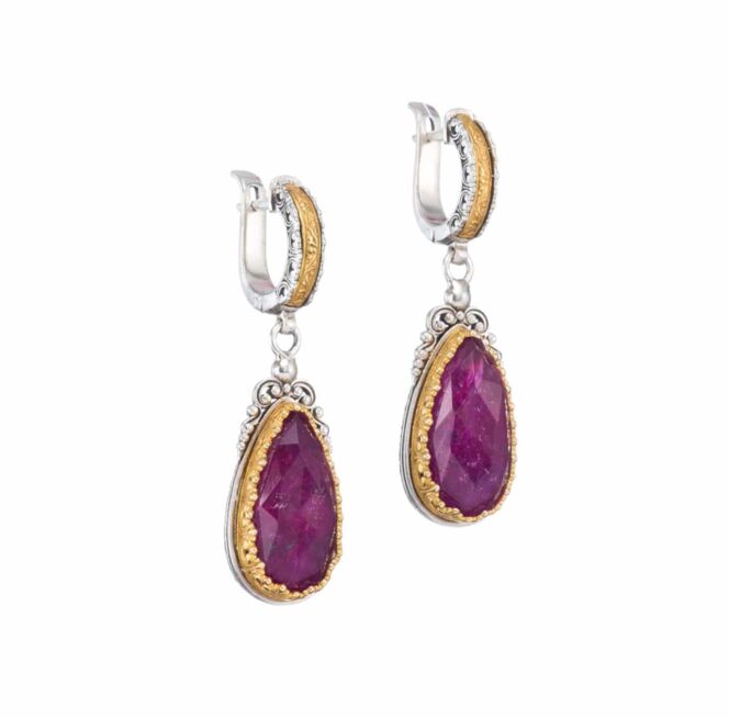 Iris earrings in Sterling Silver with Gold Plated Parts - Image 3