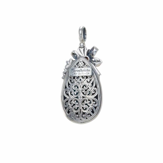 Dione Teardrop pendant in Sterling Silver with Gold Plated Parts - Image 4