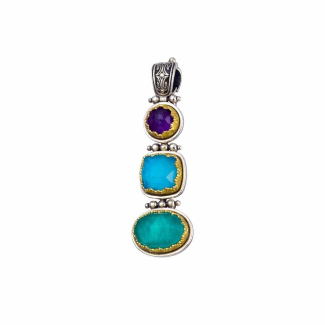 Iris Pendant in Sterling Silver with Gold Plated Parts - Image 7