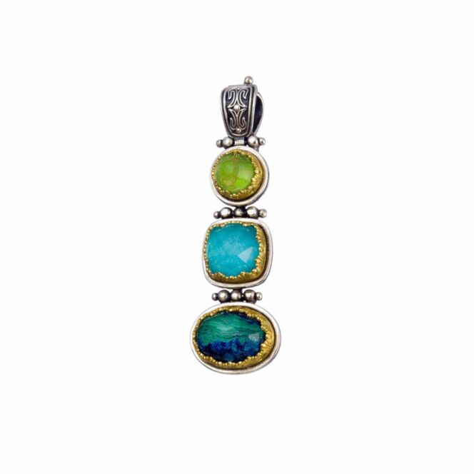 Iris Pendant in Sterling Silver with Gold Plated Parts - Image 2