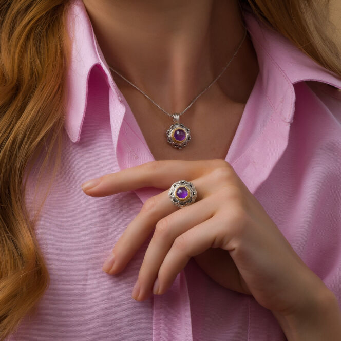 Penelope Pendant is Sterling Silver with Gold plated parts - Image 2