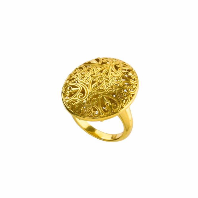 Kallisto Oval  Ring in Gold plated sterling silver - Image 2