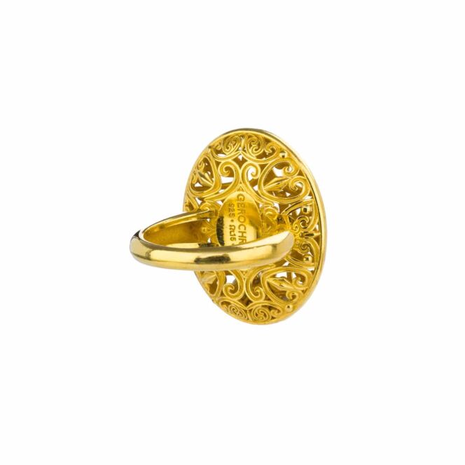 Kallisto Oval  Ring in Gold plated sterling silver - Image 3