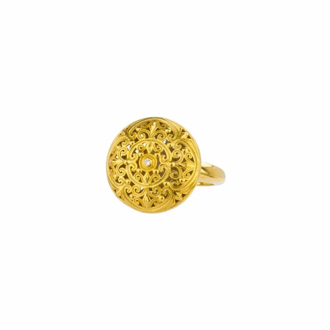 Ring in Gold plated silver 925 with cubic zirconia.Kallisto Ring in Gold plated sterling silver