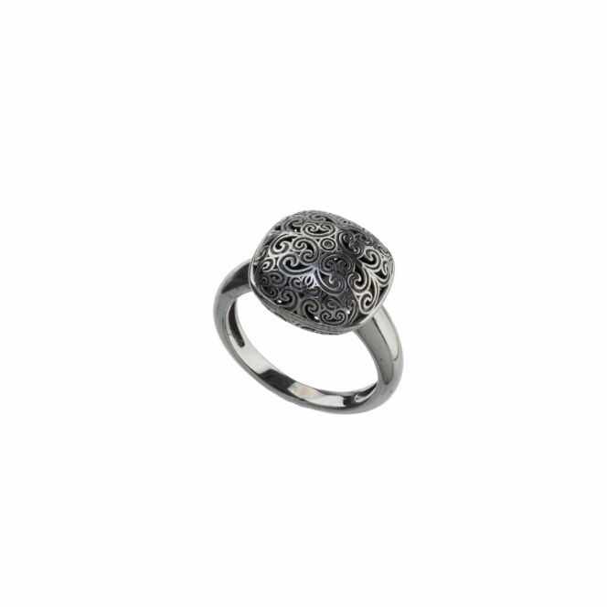 Kallisto Cushion Ring in Black plated sterling silver - Image 2
