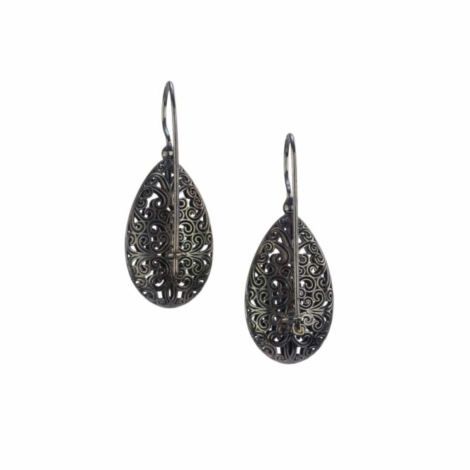 Kallisto teardrop earrings in Black plated silver 925 - Image 2