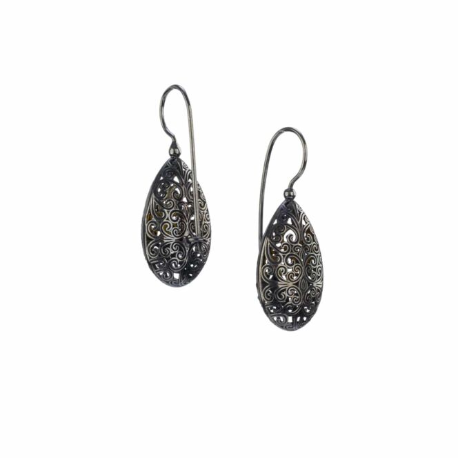 Kallisto teardrop earrings in Black plated silver 925 - Image 2