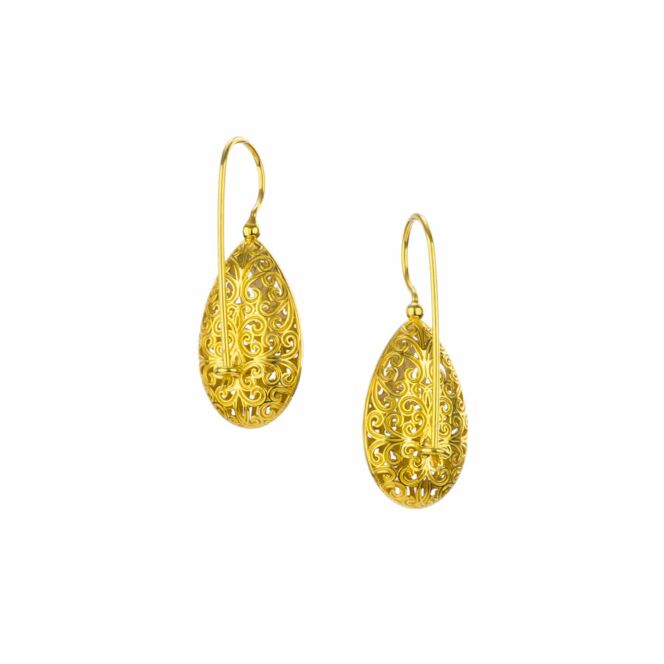 Kallisto teardrop Earrings in Gold plated silver 925 - Image 3