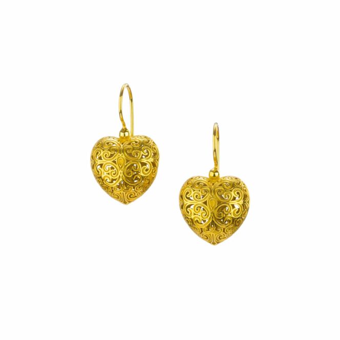 Heart earrings in Gold plated silver 925 (size 2)Kallisto Heart Earrings in Gold plated silver 925