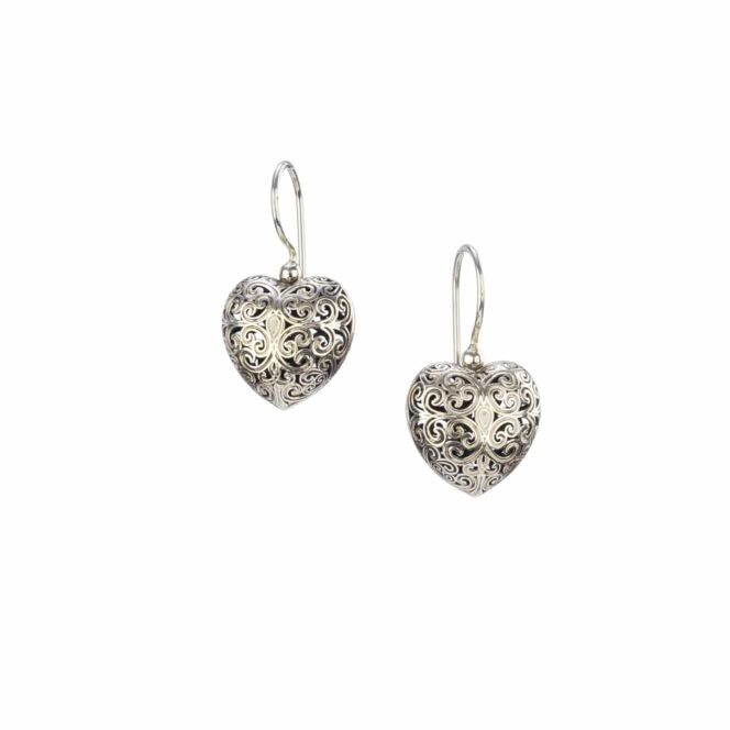 Heart earrings in oxidized silver 925 (size 3)Kallisto Heart Earrings in oxidized Silver 925
