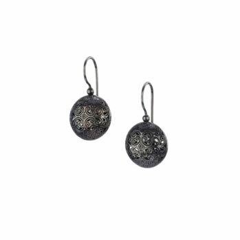 Round earrings in Black plated silver 925 (size 3)Kallisto Round earrings in Black plated silver 925