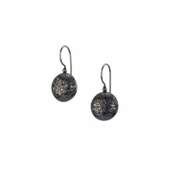 Round earrings in Black plated silver 925 (size 4)Kallisto Round earrings in Black plated silver 925