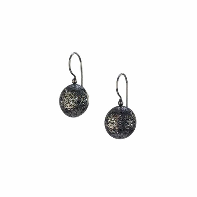 Round earrings in Black plated silver 925 (size 4)Kallisto Round earrings in Black plated silver 925