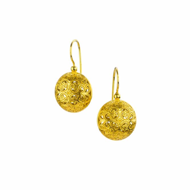 Round earrings in Gold plated silver 925 (size 2)