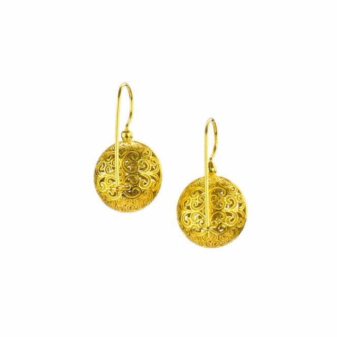 Kallisto Round Earrings in Gold plated silver 925 - Image 2