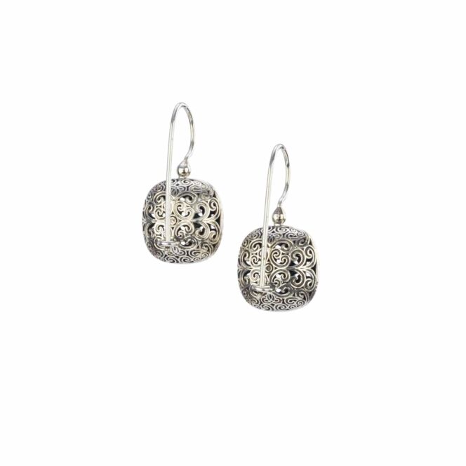 Kallisto Cushion Earrings in oxidized Silver 925 - Image 2