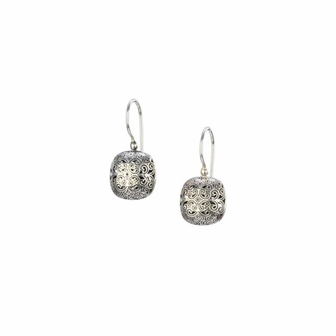 Cushion earrings in oxidized silver 925 (size 5)Kallisto tiny Cushion Earrings in oxidized Silver 925