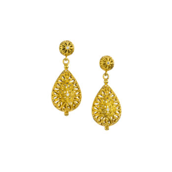 Earrings in Gold plated silver with cubic zirconia.Kallisto Dangle and Drop Earrings in Gold Plated silver