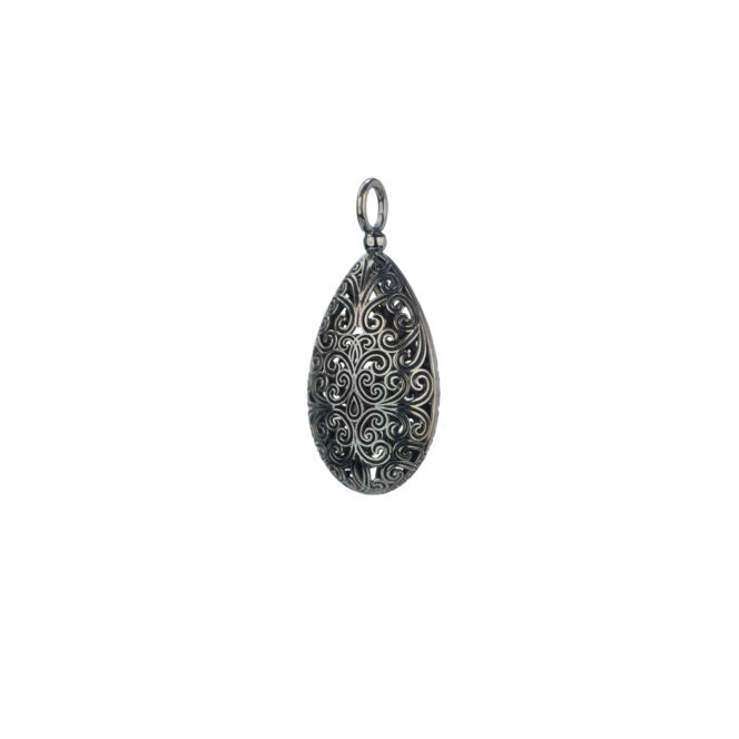Kallisto teardrop pendant in black plated silver 925 - Image 2