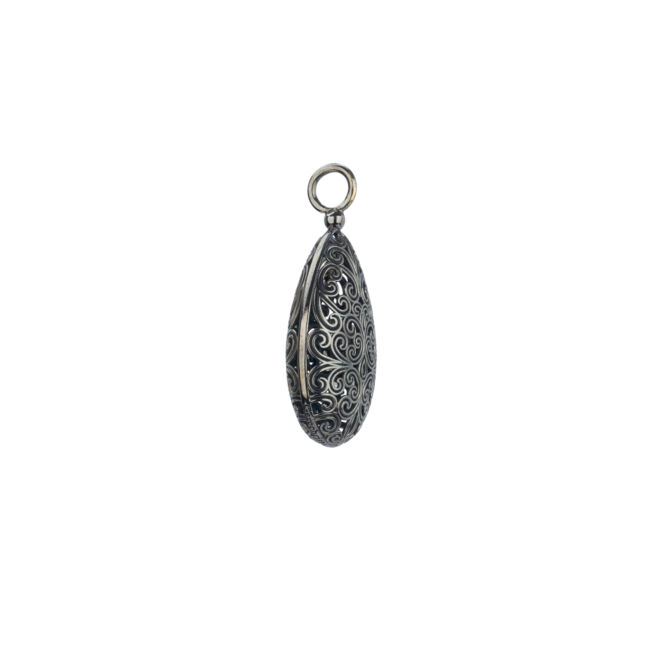 Kallisto teardrop pendant in black plated silver 925 - Image 3