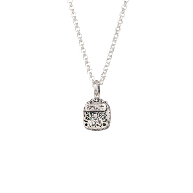 Dione square pendant in sterling silver with Gold plated parts - Image 5
