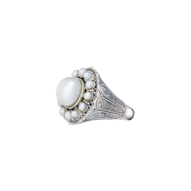 Santorini Ring in Sterling Silver with pearls - Image 2
