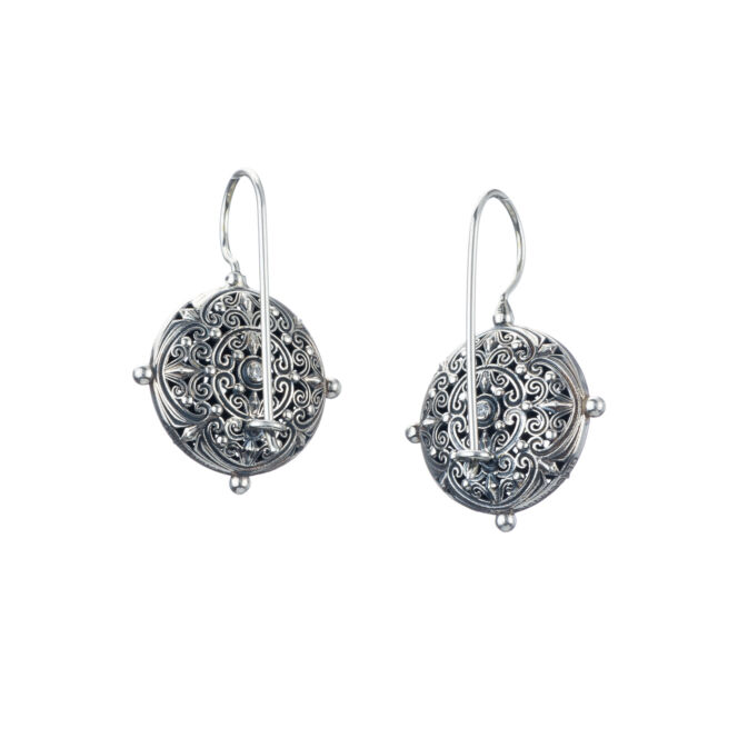 Kallisto Round earrings in oxidized silver 925 - Image 2