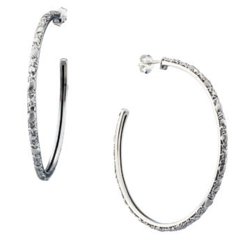 Hoops in Sterling silver with shells and starfish