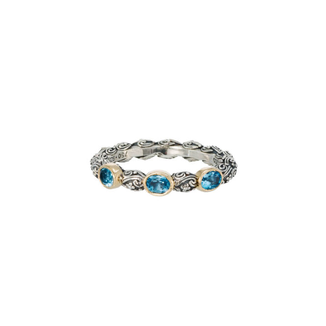 Eden's Garden oval Gemstones Band Ring in 18K Gold and Sterling silver - Image 2