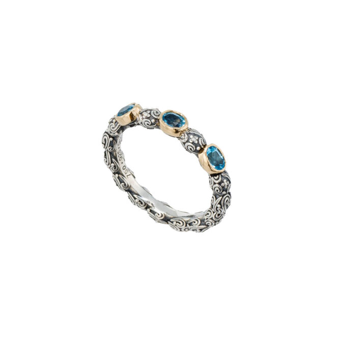 Eden's Garden oval Gemstones Band Ring in 18K Gold and Sterling silver