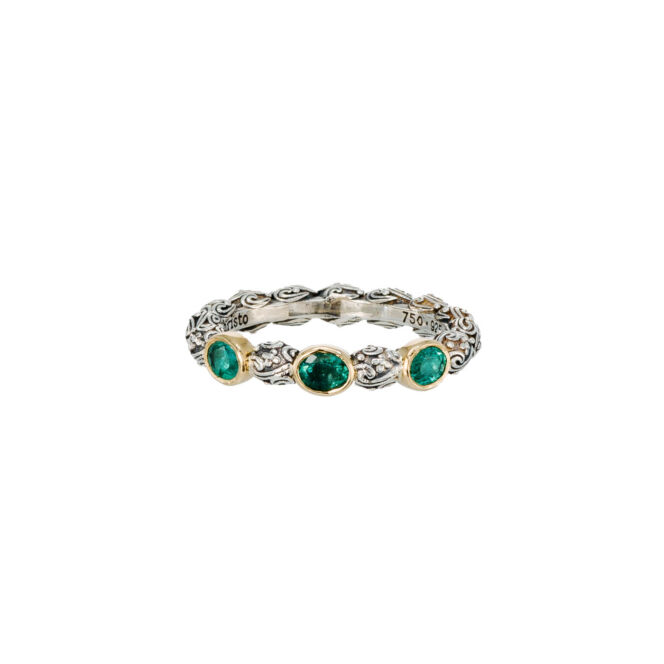 Eden's Garden oval Gemstones Band Ring in 18K Gold and Sterling silver - Image 6