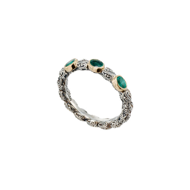 Eden's Garden oval Gemstones Band Ring in 18K Gold and Sterling silver - Image 5