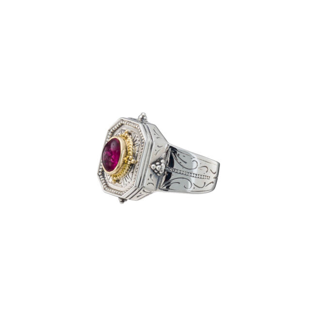 Cyclades Ring in 18K Gold and sterling silver with pink tourmaline - Image 4