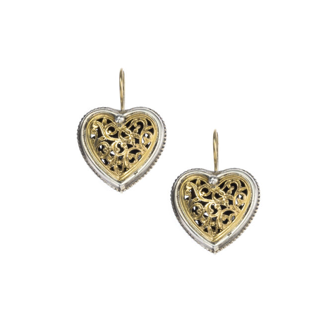 Garden Shadows Hearts Earrings in 18K Gold and Sterling Silver - Image 2